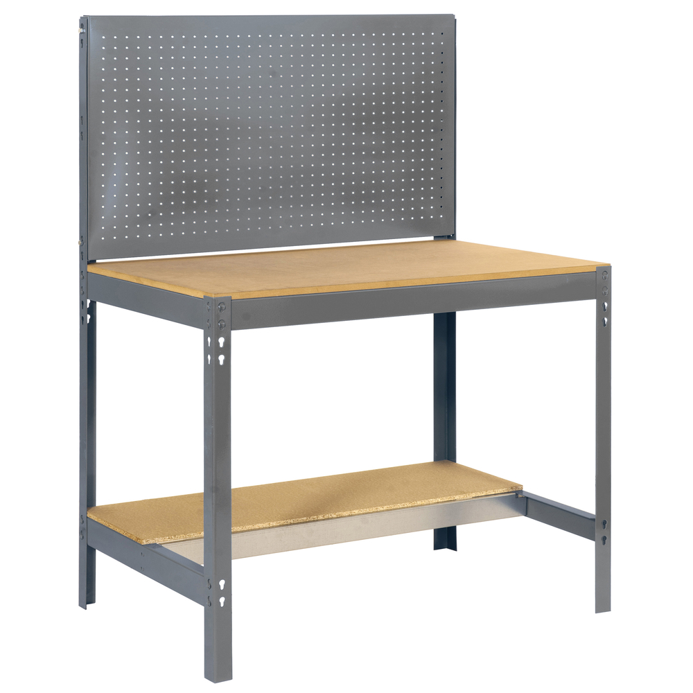Kit établi Bricolage - 1445x910x610 - 2 niveaux Gris/Bois - SIMON RACK - 8435104919644