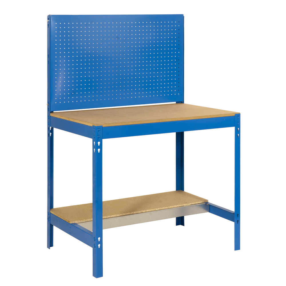 Kit établi Bricolage - 1445x1510x610 - 2 niveaux Bleu/Bois - SIMON RACK - 8435104919699