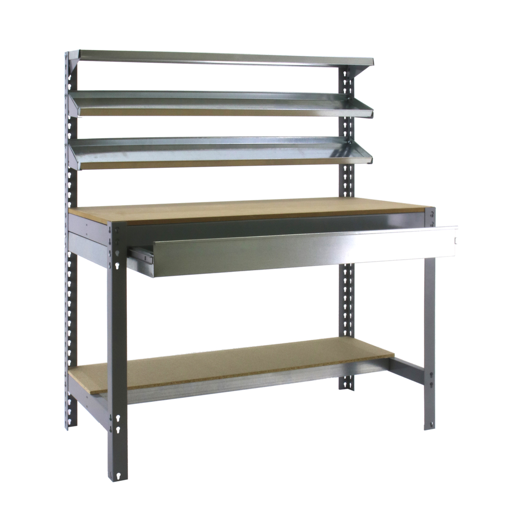 Kit établi Bricolage - 1445x1510x760 - 5 niveaux Gris/Bois - SIMON RACK - 8435104932421