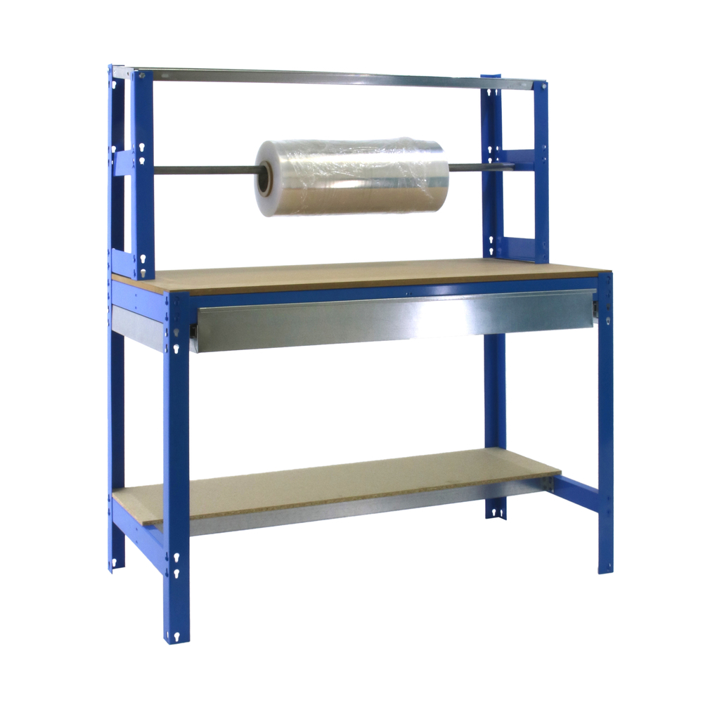 Kit établi Bricolage - 1445x1510x760 - 3 niveaux Bleu/Bois - SIMON RACK - 8435104932711
