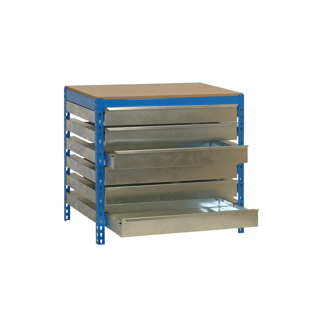 Kit établi Bricolage - 842x1210x760 - 1 niveau Bleu/Bois - SIMON RACK - 8435104932926