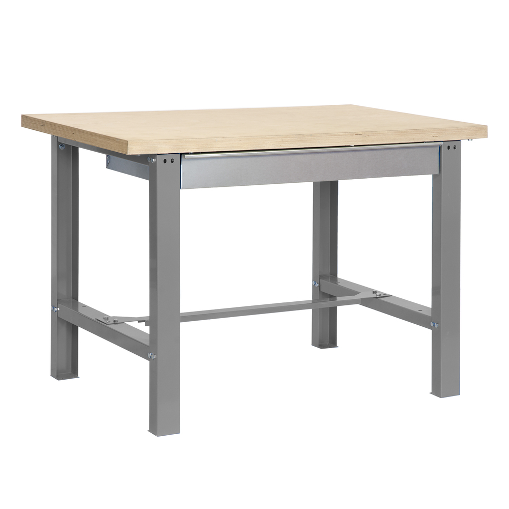 Kit établi Bricolage - 865x1800x750 - 1 niveau Gris/Bois - SIMON RACK - 8435104938102
