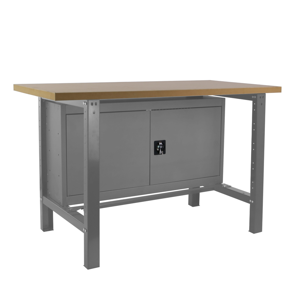 Kit établi Bricolage - 865x1800x750 - 1 niveau Gris/Bois - SIMON RACK - 8435104942642