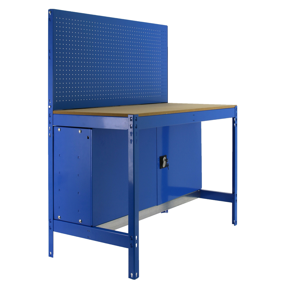 Kit établi Bricolage - 1445x910x610 - 1 niveau Bleu/Bois - SIMON RACK - 8435104942710