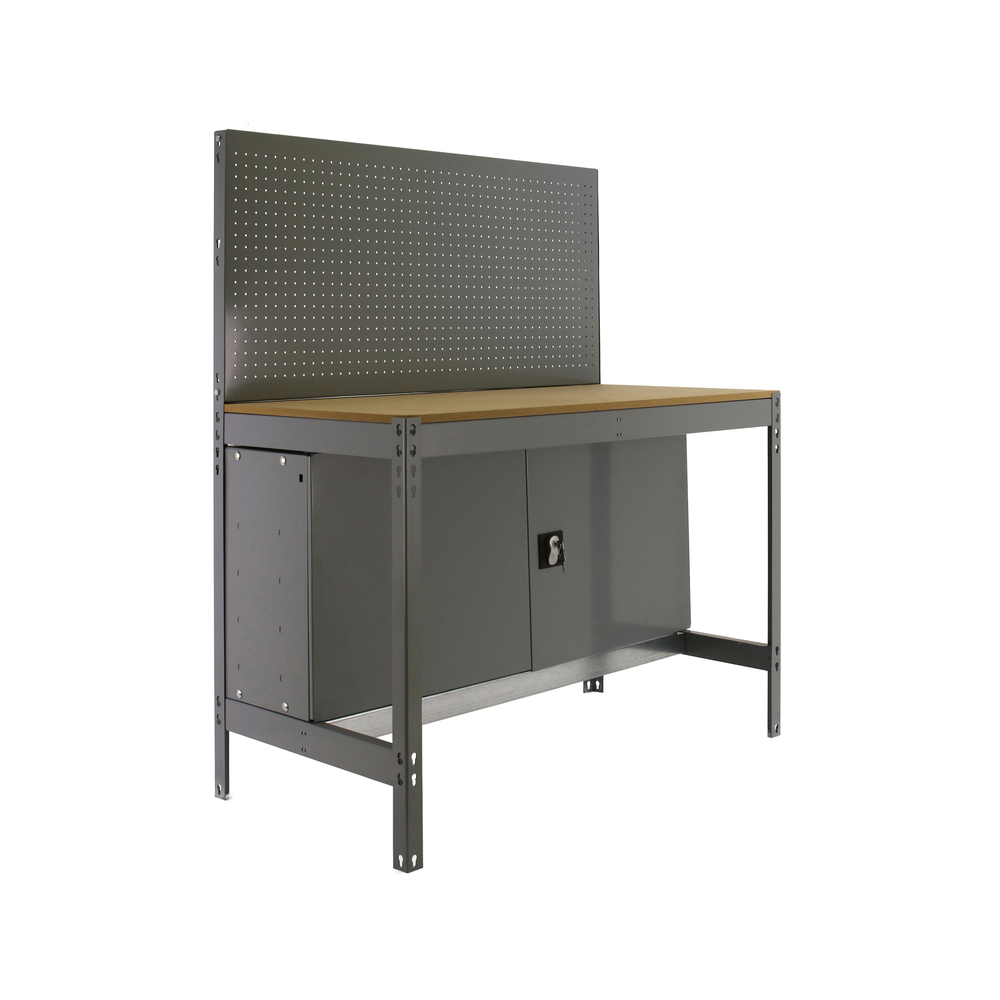 Kit établi Bricolage - 1445x1210x610 - 1 niveau Gris/Bois - SIMON RACK - 8435104942758