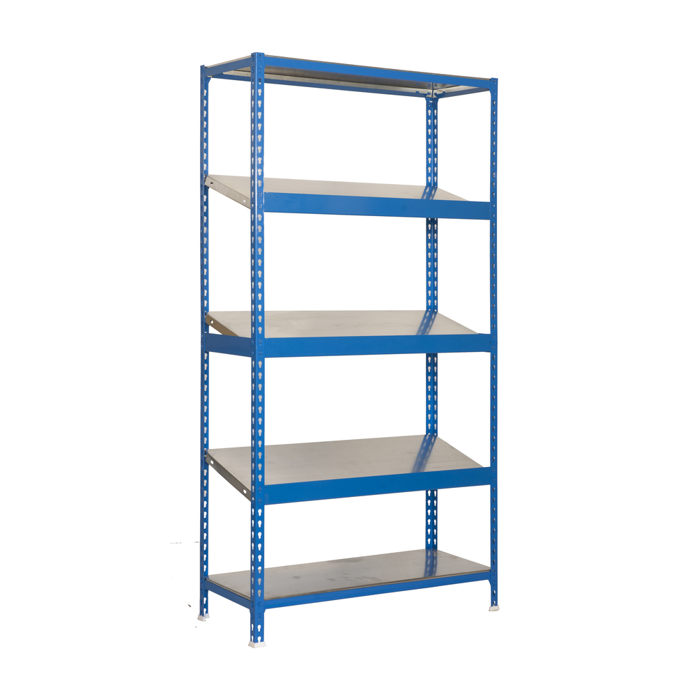 Étagère en kit charge légère sans vis 2000x1000x500 - 5 niveaux Bleu - SIMON RACK - 8435104944035