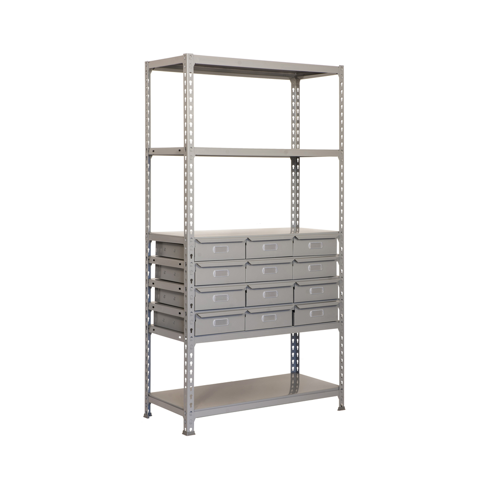 Rayonnage léger tri de bouteille sans vis 1800x900x400 - 5 niveaux Gris - SIMON RACK - 8435104944042
