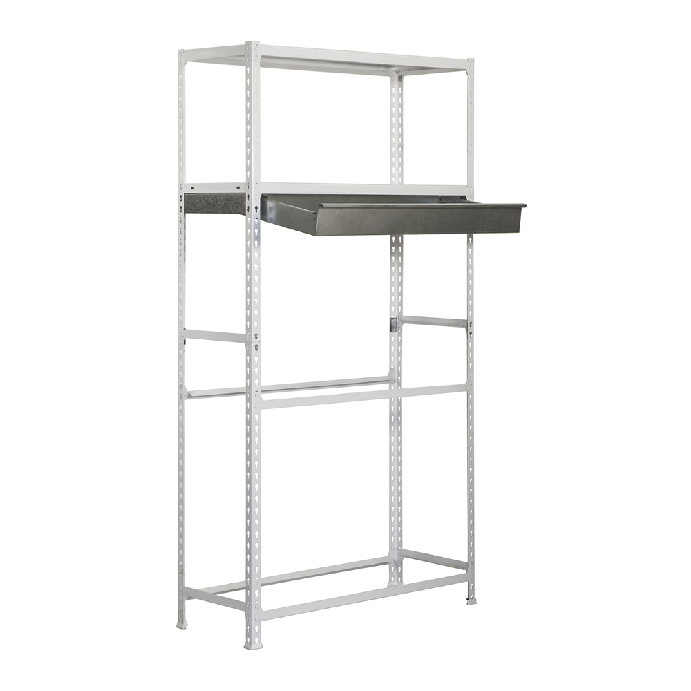 Rayonnage pour garage auto - 2000x1200x400 - 4 niveaux Blanc - SIMON RACK - 8435104944301