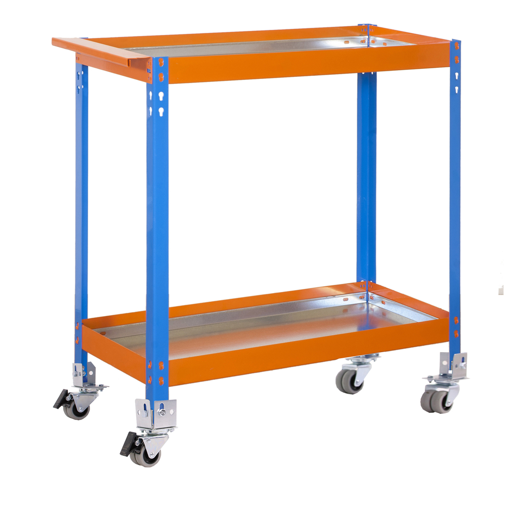 Armoire de rangement - 1030x900x400 - 2 niveaux Bleu/Orange/Galvanisé - SIMON RACK - 8435104946282