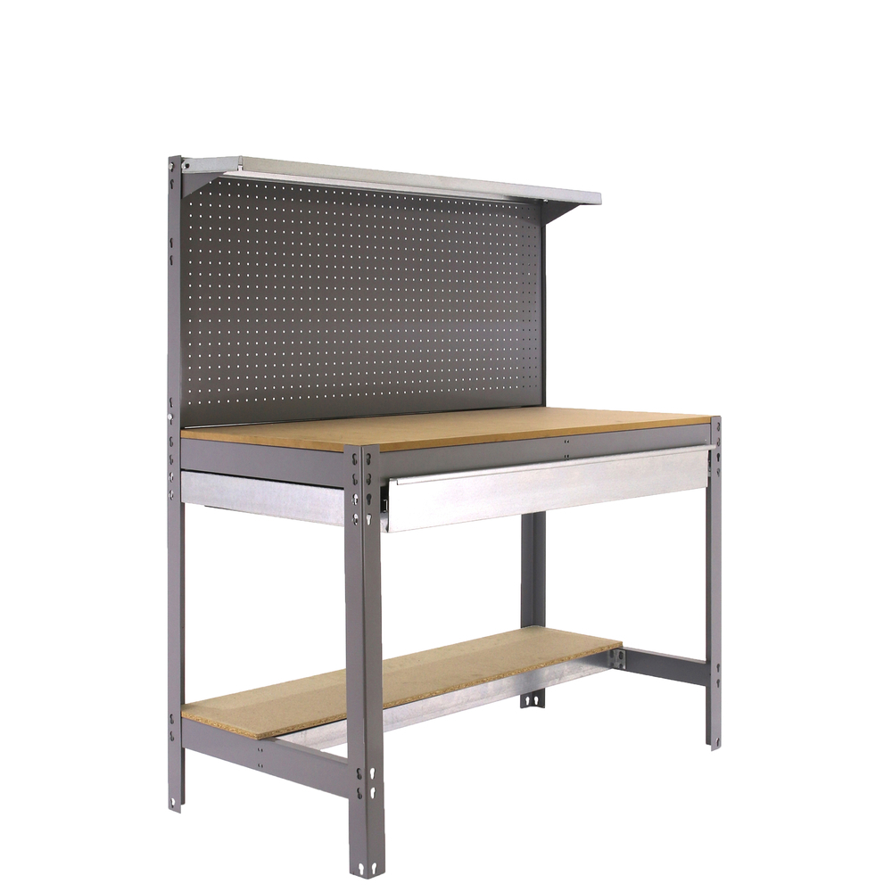 Kit établi Bricolage - 1445x1210x610 - 3 niveaux Gris/Bois - SIMON RACK - 8435104946961