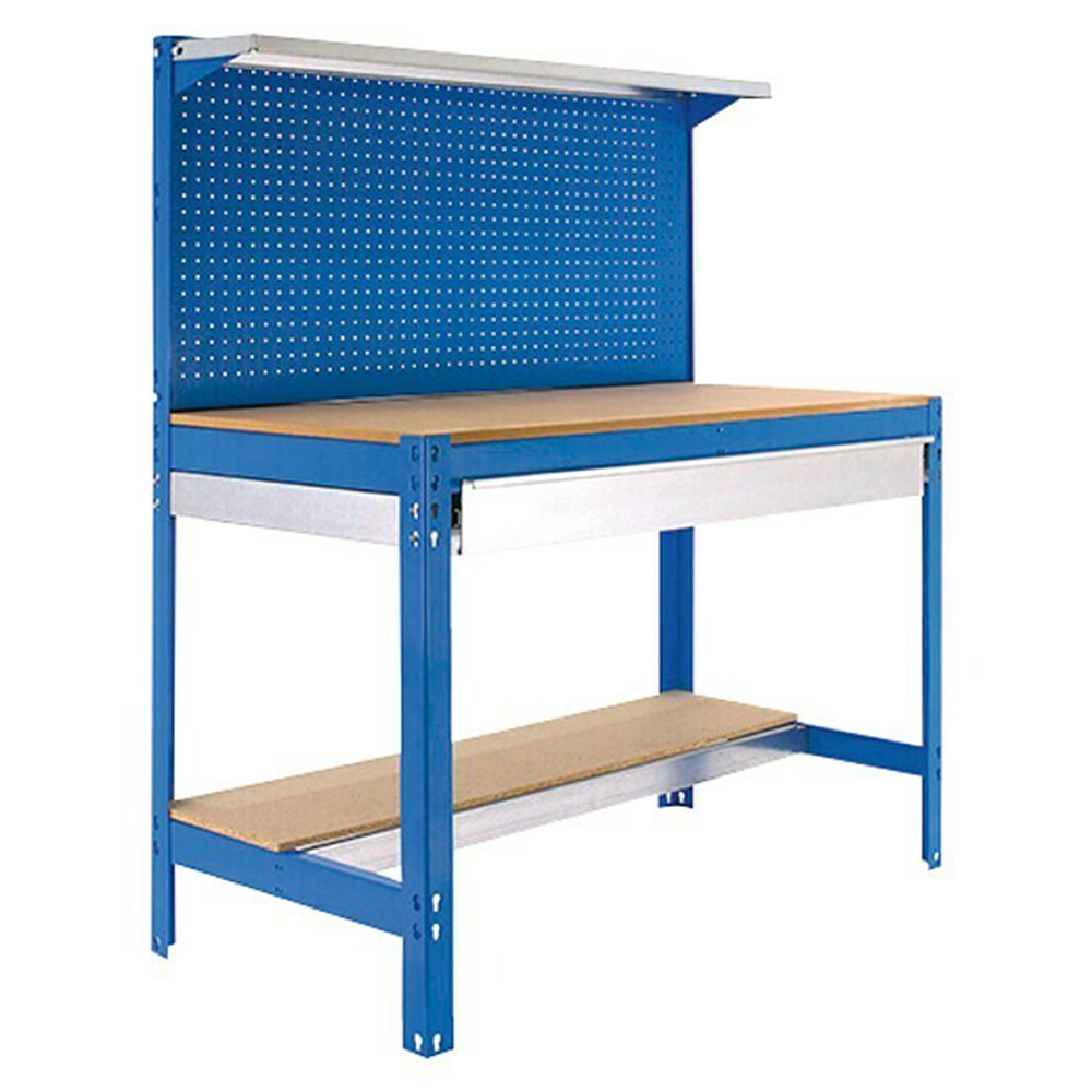 Kit établi Bricolage - 1445x1510x610 - 3 niveaux Bleu/Bois - SIMON RACK - 8435104946978