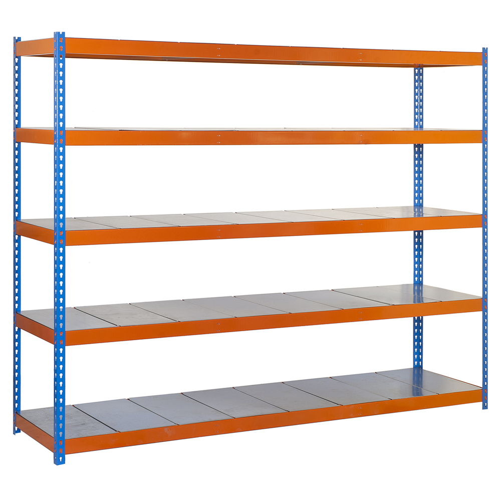 Étagère charge moyenne 400kg - 2000x1200x450 - 4 niveaux Bleu/Orange - SIMON RACK - 8435104950319