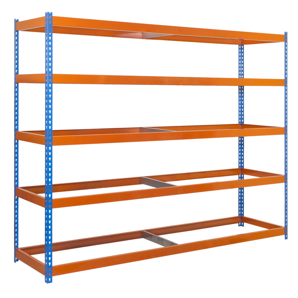 Étagère charge moyenne 500 à 600kg - 2000x1800x450 - 5 niveaux Bleu/Orange - SIMON RACK - 8435104950784