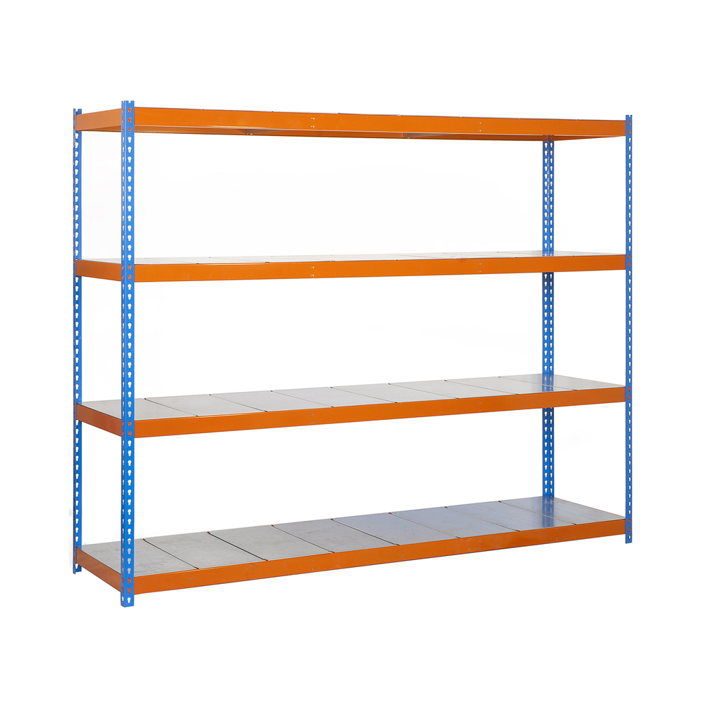 Étagère charge moyenne 500 à 600kg - 2000x1500x900 - 4 niveaux Bleu/Orange - SIMON RACK - 8435104951439