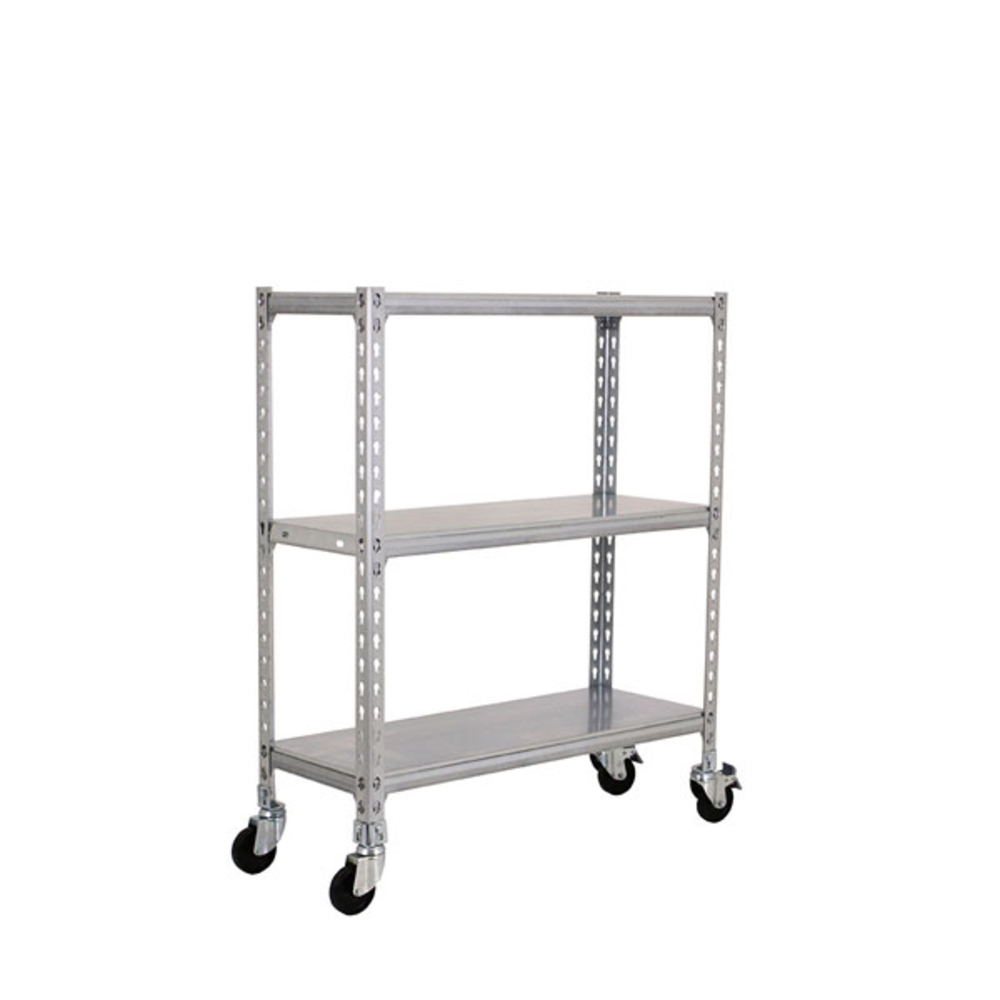 Rayonnage mobile métallique léger sans vis 975x900x300 - 3 niveaux Galvanisé - SIMON RACK - 8435104952818