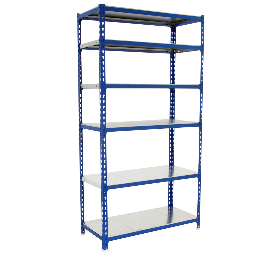 Rayonnage métallique léger sans vis 2500x900x300 - 6 niveaux Bleu - SIMON RACK - 8435104953761