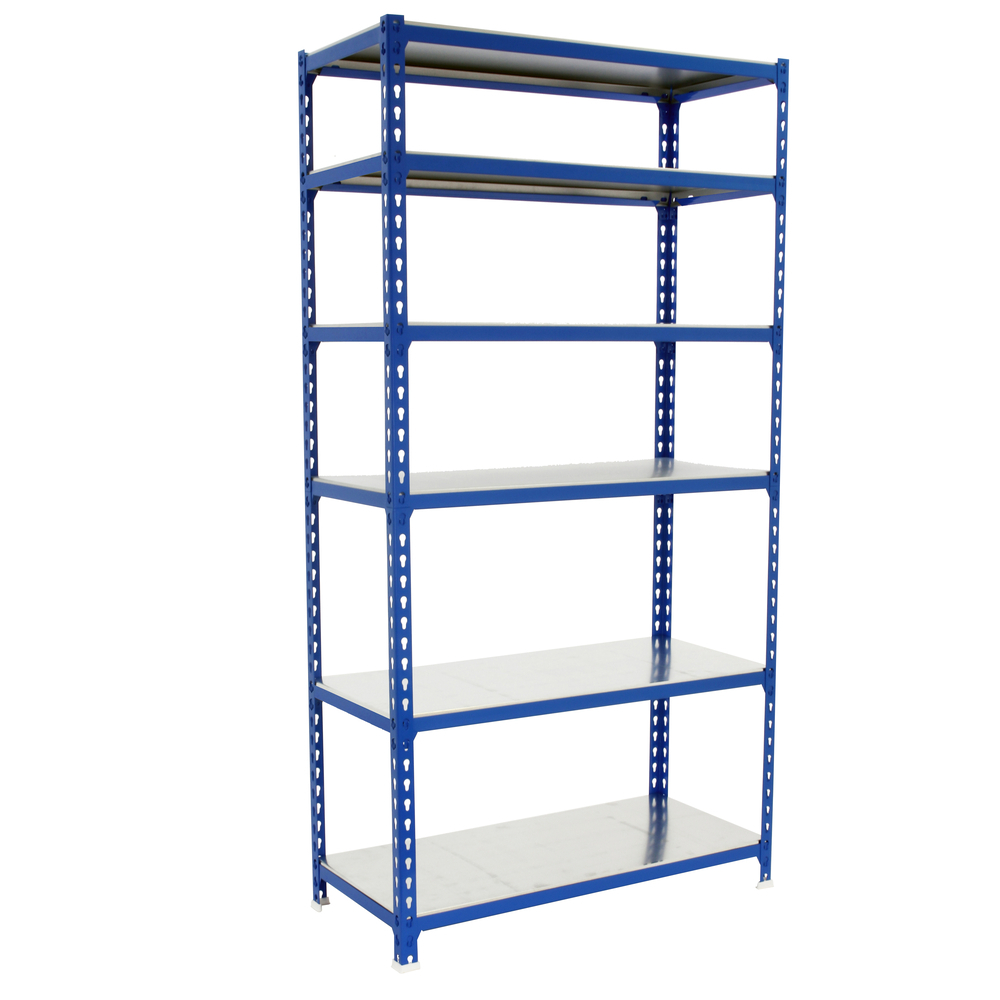 Rayonnage métallique léger sans vis 2500x1100x300 - 6 niveaux Bleu - SIMON RACK - 8435104953846