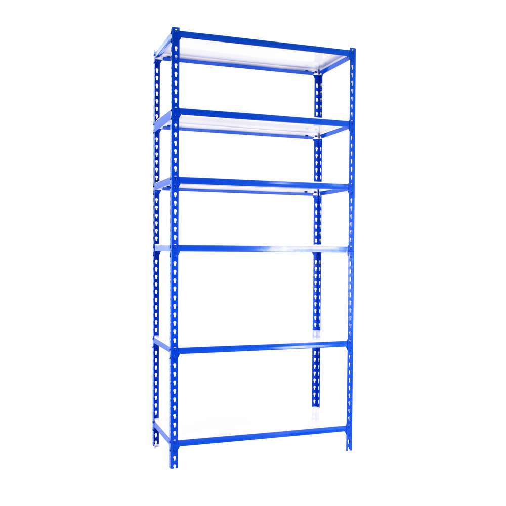 Rayonnage métallique léger sans vis 2500x1100x500 - 6 niveaux Bleu/Blanc - SIMON RACK - 8435104954140
