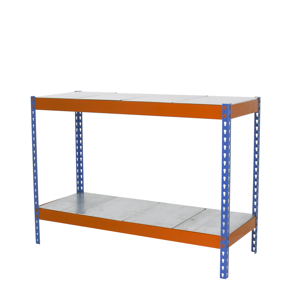 Étagère charge moyenne 500 à 600kg - 900x1200x450 - 2 niveaux Bleu/Orange - SIMON RACK - 8435104957028