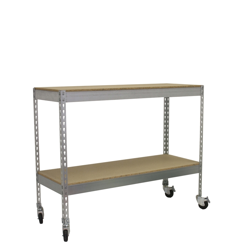 Étagère mobile charge moyenne 75kg - 975x1200x750 - 2 niveaux Bois - SIMON RACK - 8435104957417