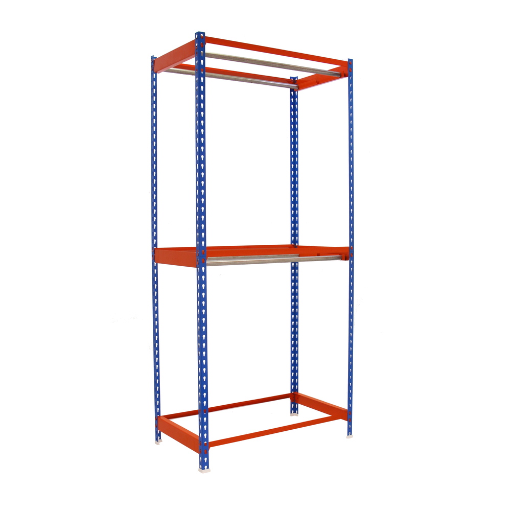 Rayonnage pour vêtements 2000x900x750 - 2 niveaux Bleu/Orange - SIMON RACK - 8435104958612
