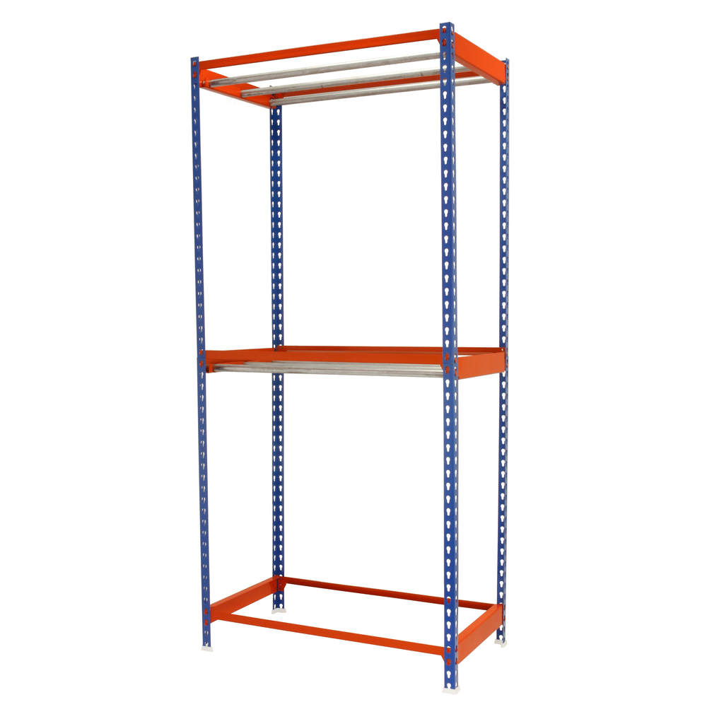 Rayonnage pour vêtements 3000x900x750 - 2 niveaux Bleu/Orange - SIMON RACK - 8435104959251