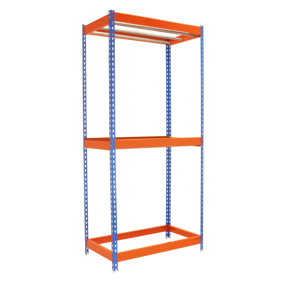 Rayonnage pour vêtements 3000x1500x750 - 2 niveaux Bleu/Orange - SIMON RACK - 8435104959893
