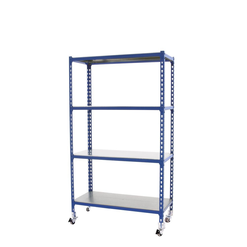 Rayonnage mobile métallique léger sans vis 1575x1100x400 - 4 niveaux Galvanisé - SIMON RACK - 8435104963142