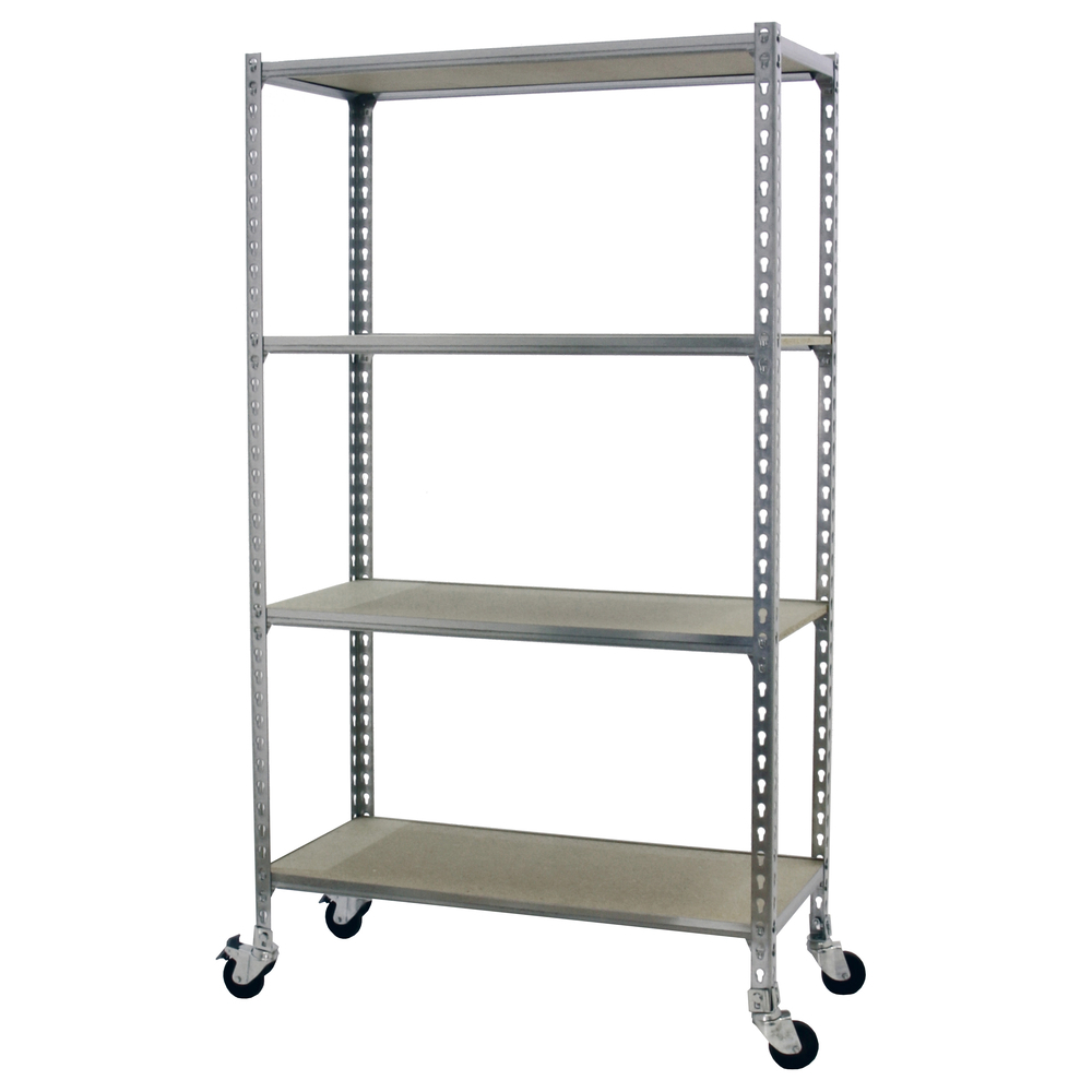 Rayonnage mobile bois-métal léger sans vis 1575x1000x300 - 4 niveaux Bois - SIMON RACK - 8435104963432