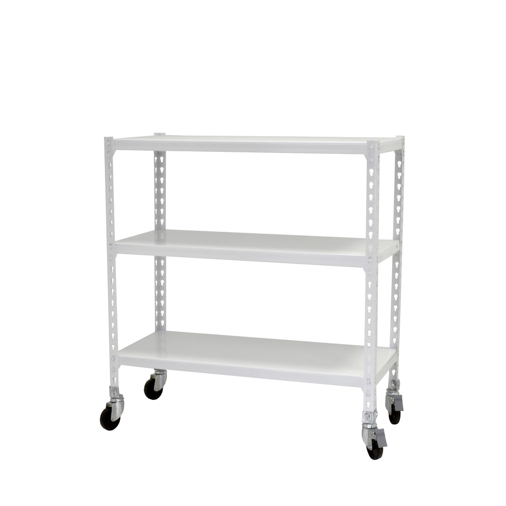 Rayonnage mobile métallique léger sans vis 975x1100x300 - 3 niveaux Blanc - SIMON RACK - 8435104973981
