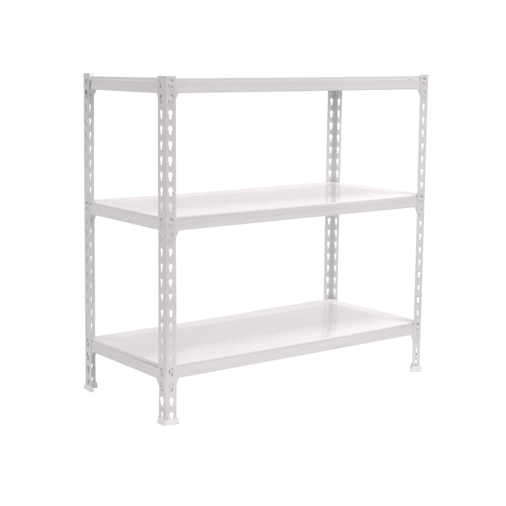 Rayonnage métallique léger sans vis 900x1100x300 - 3 niveaux Blanc - SIMON RACK - 8435104974100