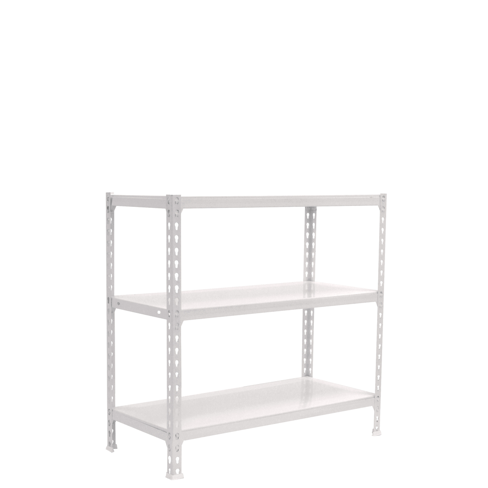 Rayonnage métallique léger sans vis 900x900x500 - 3 niveaux Blanc - SIMON RACK - 8435104974162