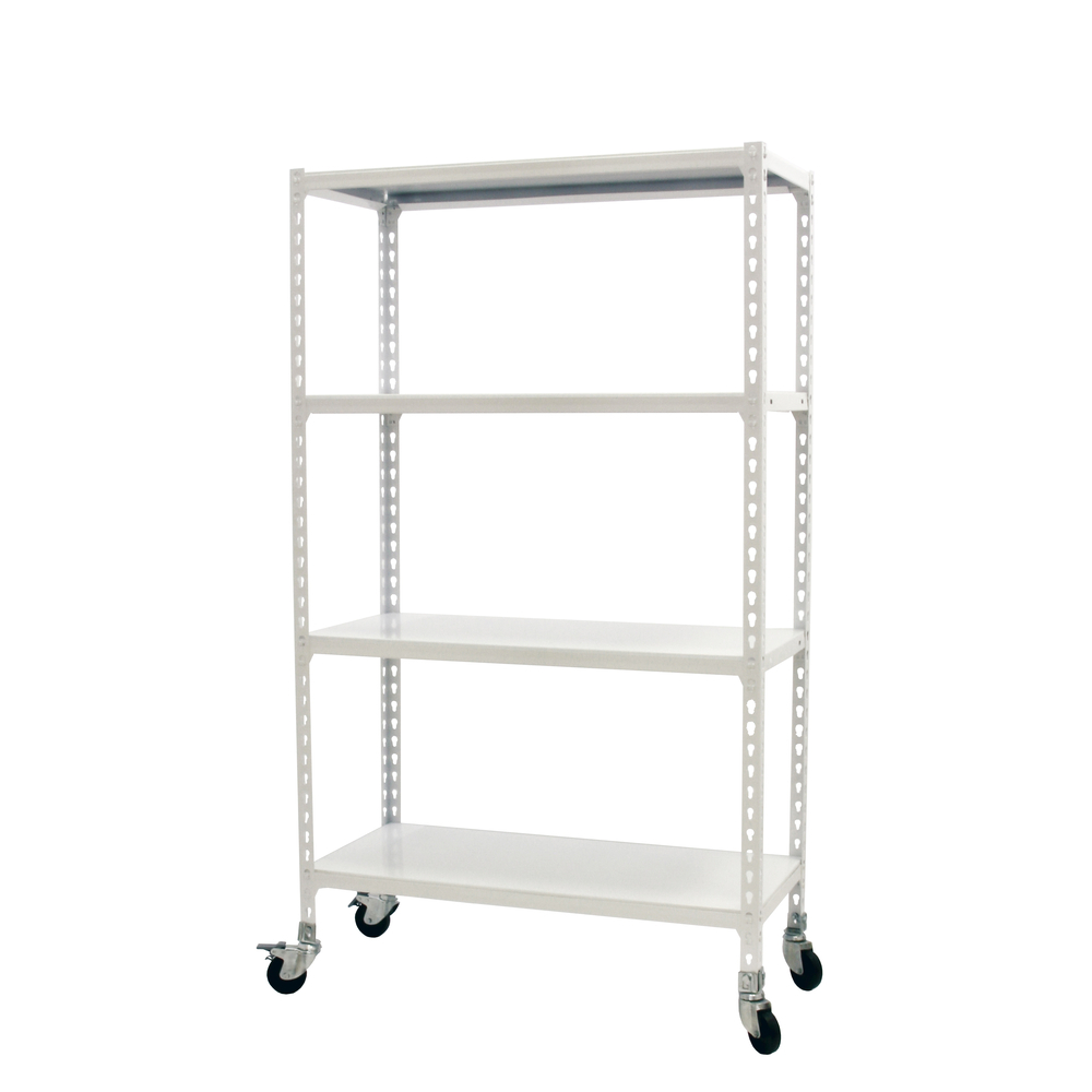 Rayonnage mobile métallique léger sans vis 1575x1000x400 - 4 niveaux Blanc - SIMON RACK - 8435104974254