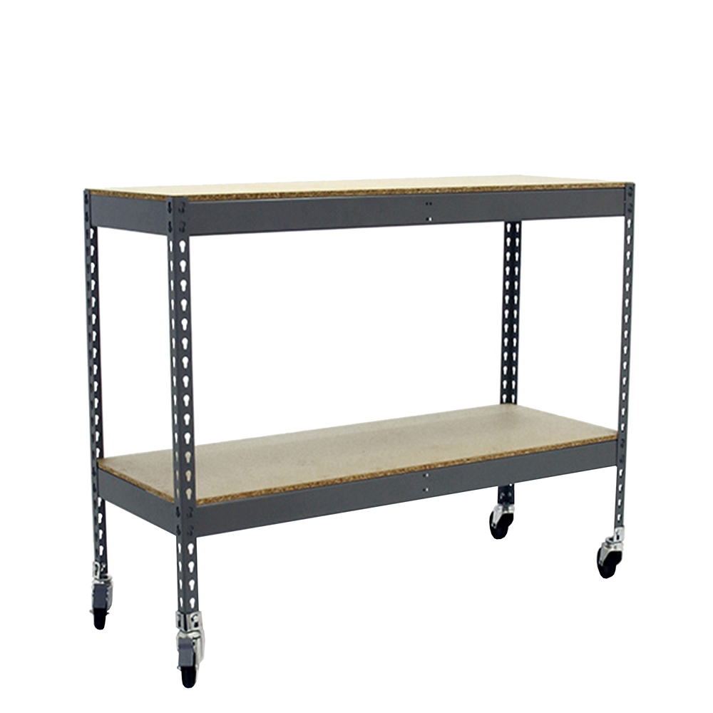 Étagère mobile charge moyenne 75kg - 975x1500x450 - 2 niveaux Gris/Bois - SIMON RACK - 8435104976449