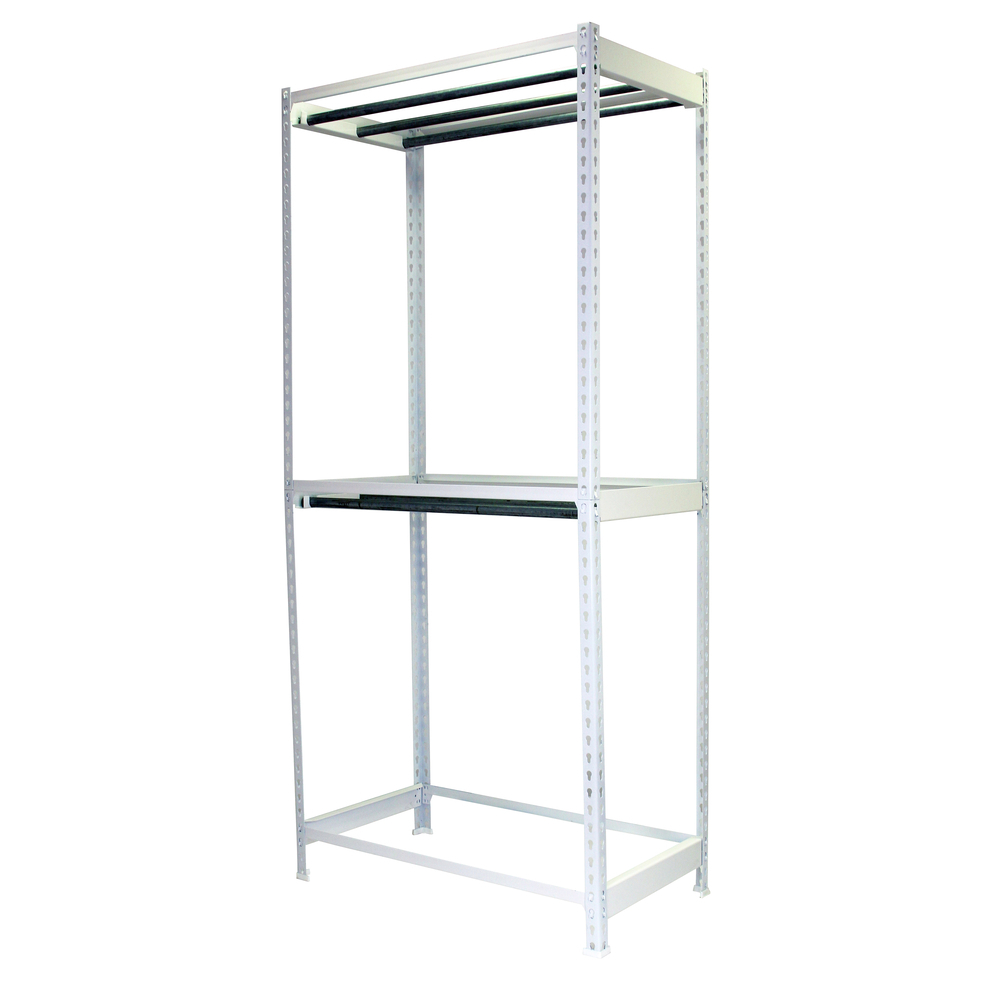 Rayonnage pour vêtements 3000x1200x750 - 2 niveaux Blanc - SIMON RACK - 8435104978696