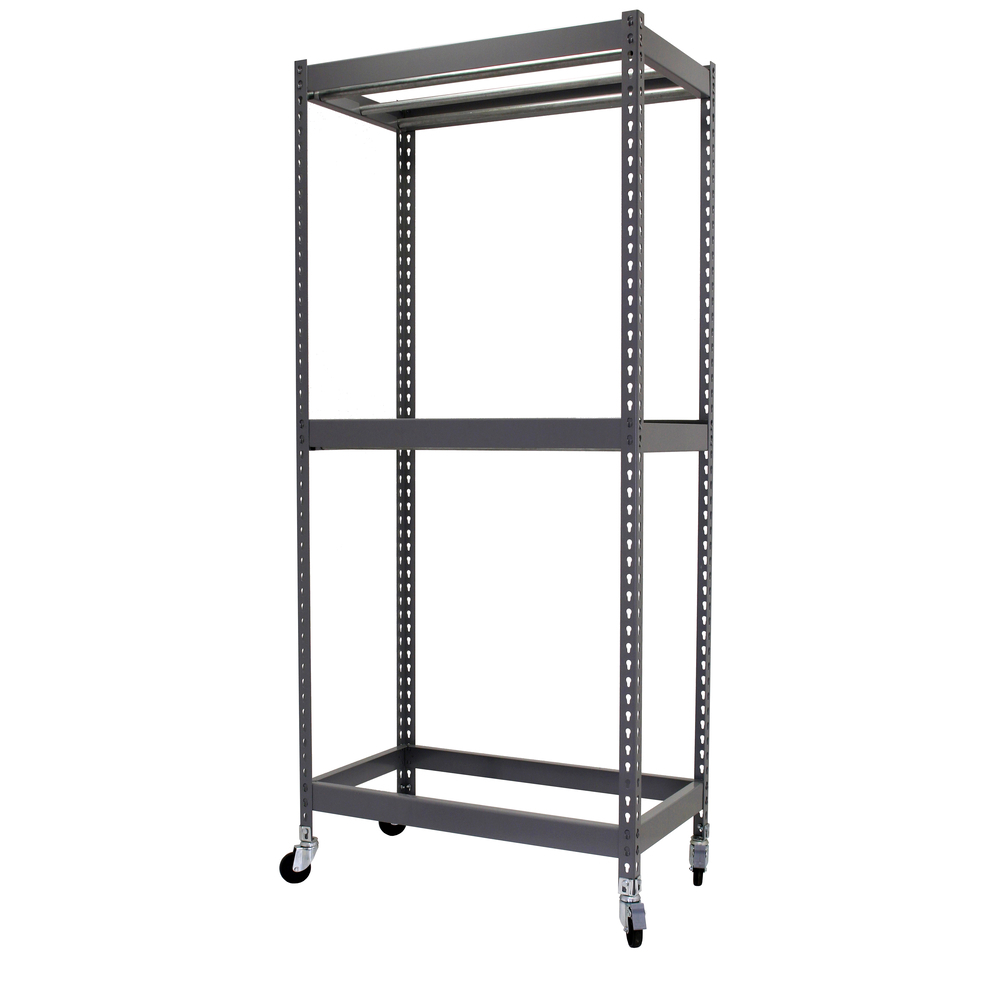 Rayonnage pour vêtements 3075x1500x750 - 2 niveaux Gris - SIMON RACK - 8435104978825