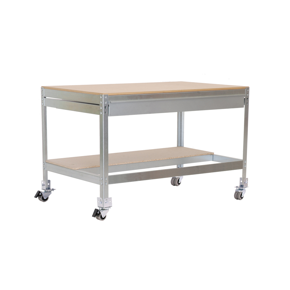 Kit établi mobile Bricolage - 917x910x610 - 2 niveaux Bois - SIMON RACK - 8435104984468