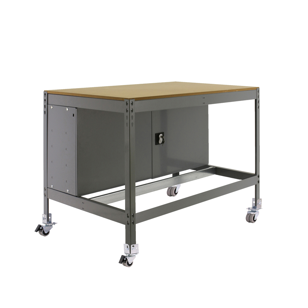 Kit établi mobile Bricolage - 917x910x610 - 1 niveau Gris/Bois - SIMON RACK - 8435104984543