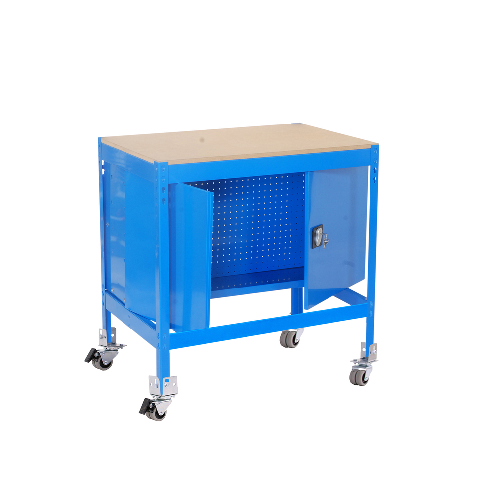 Kit établi mobile Bricolage - 917x910x610 - 1 niveau Bleu/Bois - SIMON RACK - 8435104984550