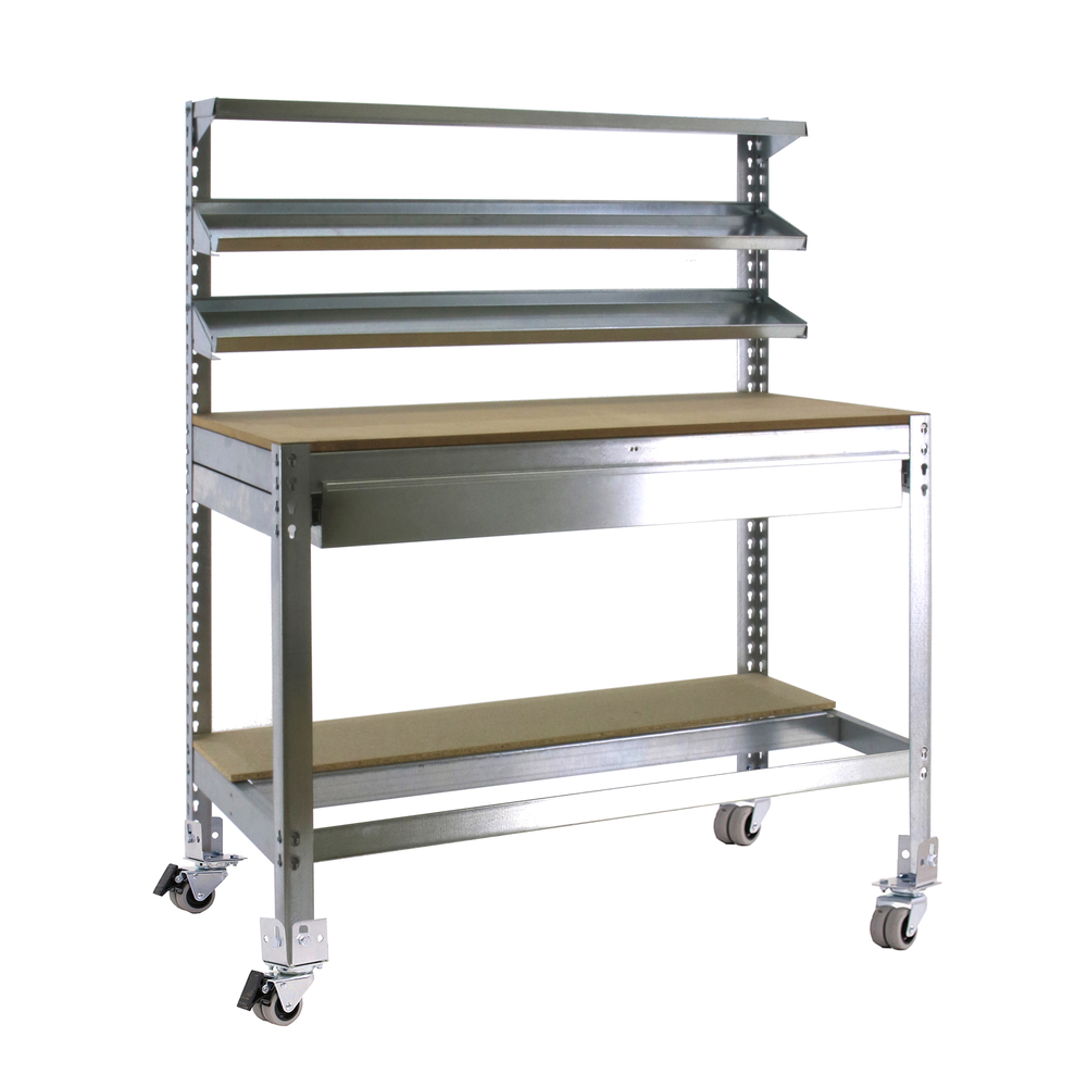 Kit établi mobile Bricolage - 1520x1210x610 - 5 niveaux Bois - SIMON RACK - 8435104984710