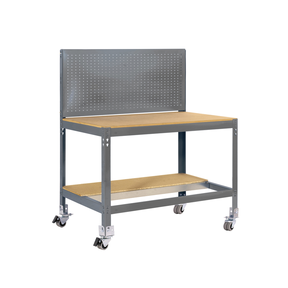 Kit établi mobile Bricolage - 1520x910x610 - 2 niveaux Gris/Bois - SIMON RACK - 8435104984765