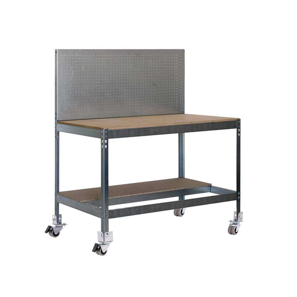 Kit établi mobile Bricolage - 1520x910x610 - 2 niveaux Bois - SIMON RACK - 8435104984864
