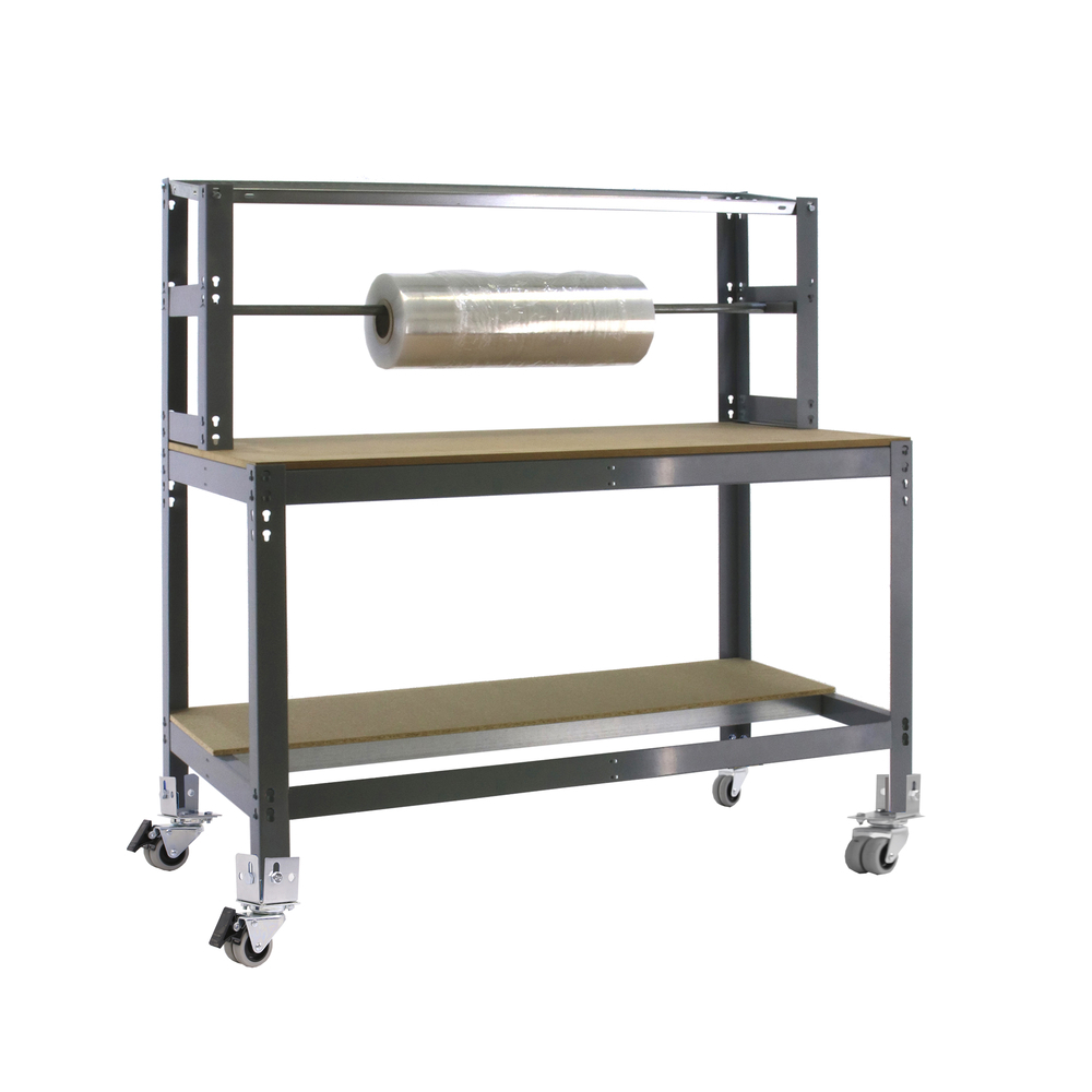 Kit établi mobile Bricolage - 1520x910x760 - 3 niveaux Gris/Bois - SIMON RACK - 8435104985168