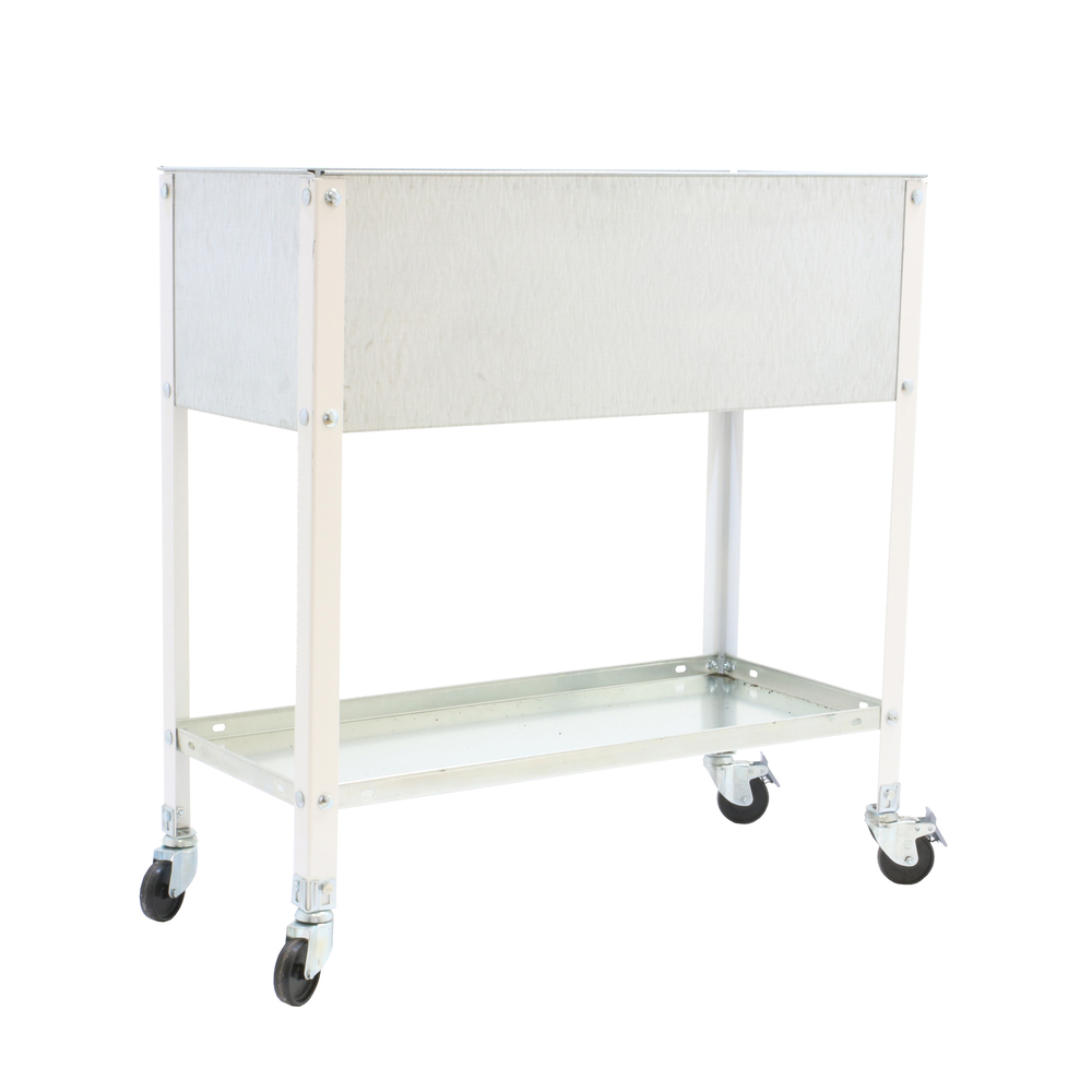 Jardinière mobile extérieure - 925x900x600 - 2 niveaux Blanc/Galvanisé - SIMON RACK - 8435104987230