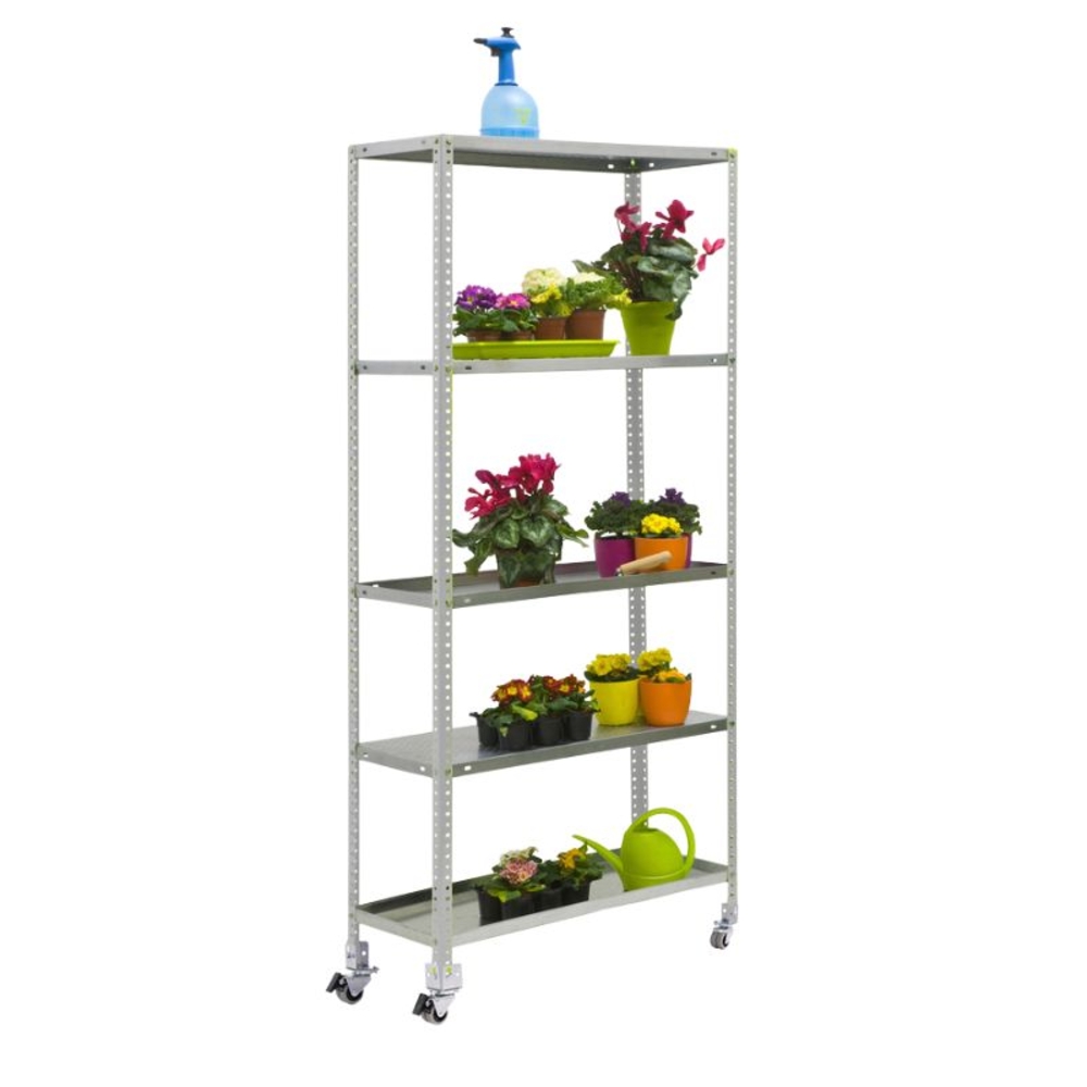 Étagère mobile de jardin - 1875x900x300 - 5 niveaux Galvanisé - SIMON RACK - 8435104987544