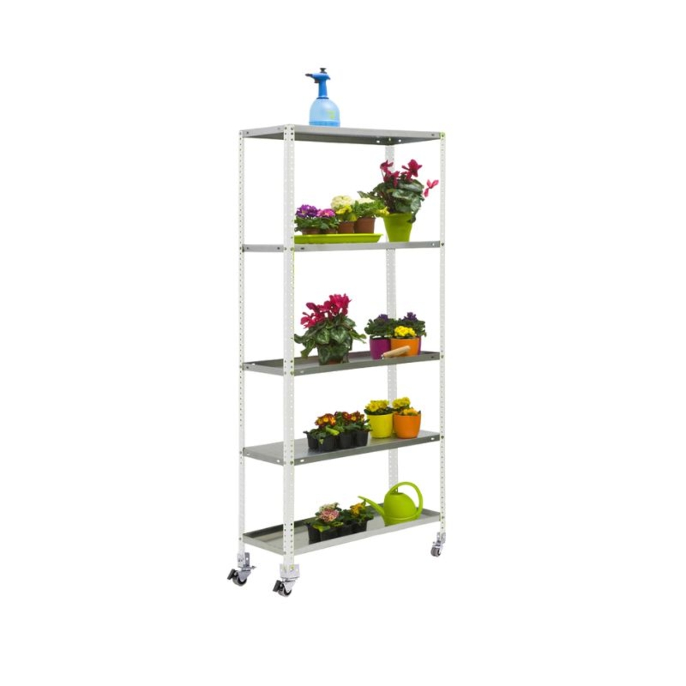 Étagère mobile de jardin - 1875x900x400 - 5 niveaux Blanc - SIMON RACK - 8435104987674