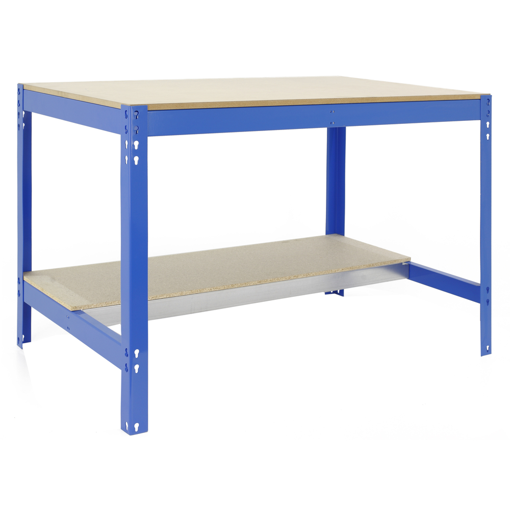 Kit établi Bricolage - 842x1210x610 - 2 niveaux Bleu/Bois - SIMON RACK - 8435104991992
