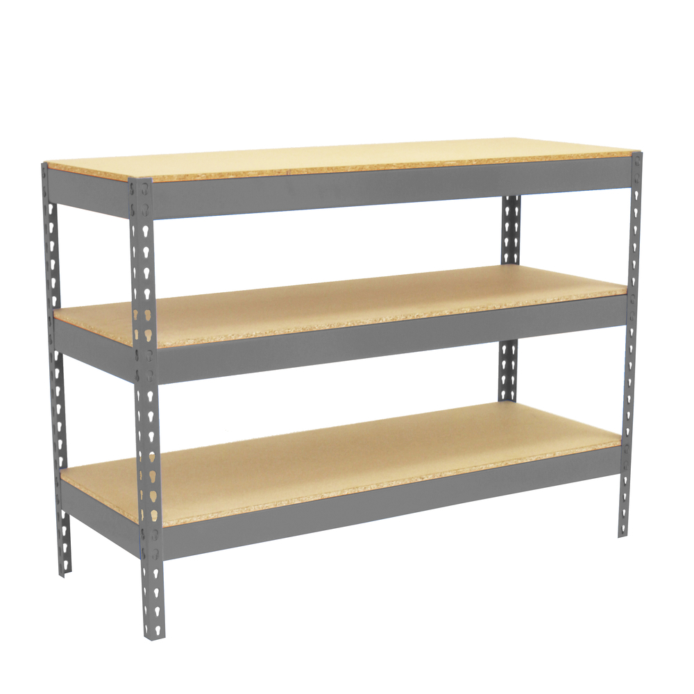 Kit établi Basic - 900x2100x900 - 3 niveaux Gris/Bois - SIMON RACK - 8435104992579