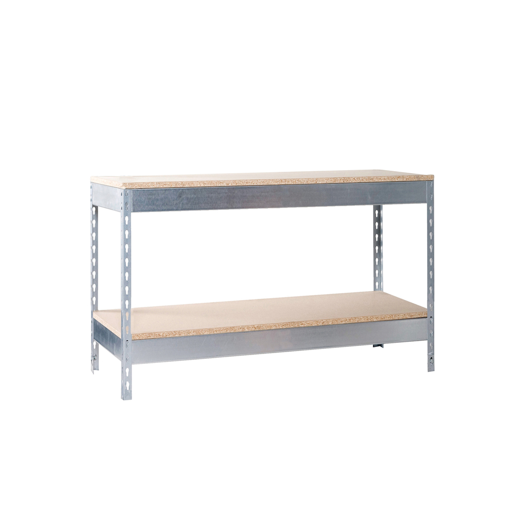 Kit établi Basic - 900x1800x750 - 2 niveaux Galvanisé/Bois - SIMON RACK - 8435104992760