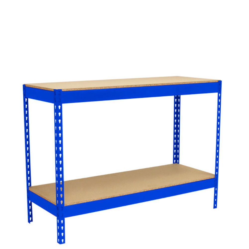 Kit établi Basic - 900x1500x600 - 2 niveaux Bleu/Bois - SIMON RACK - 8435104993071